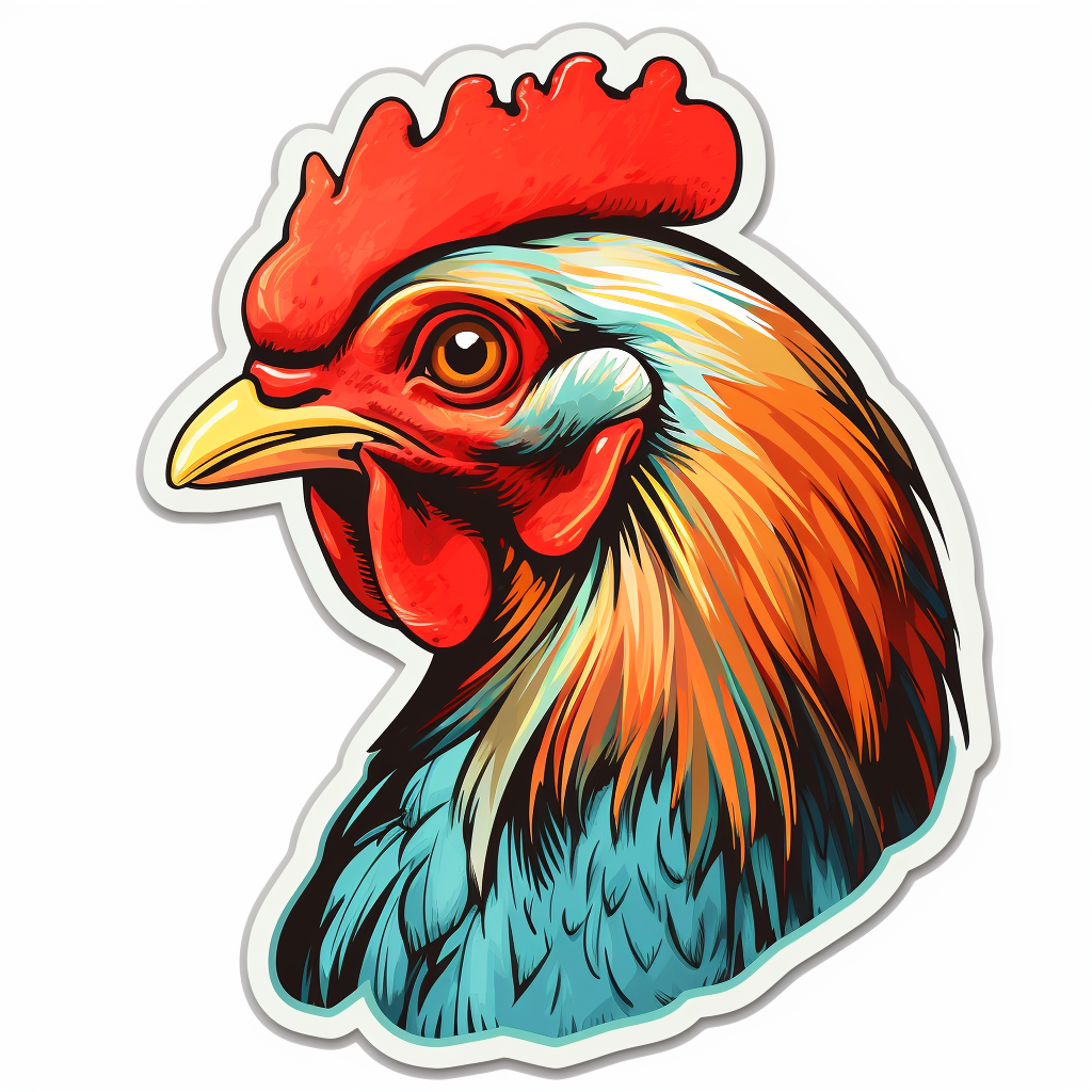 Cute hen sticker illustration