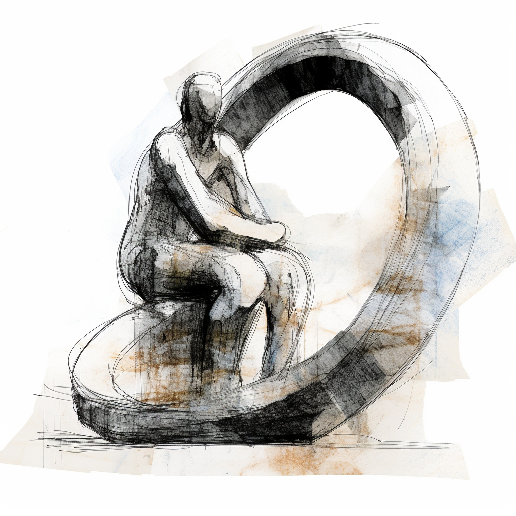 Scribble sketch of Henry Moore sculpture