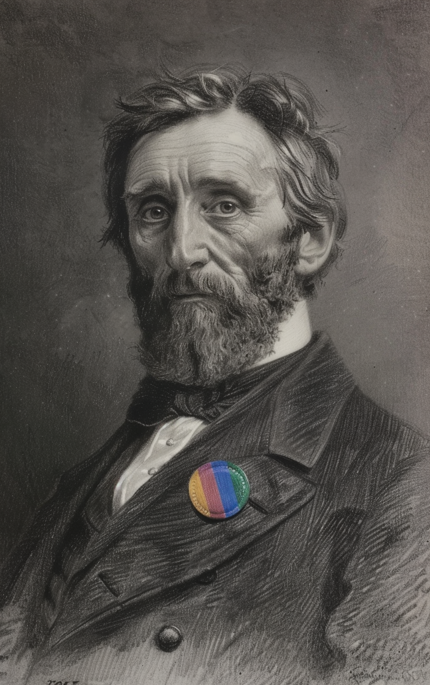 Henry David Thoreau Gay Pride Pencil Drawing