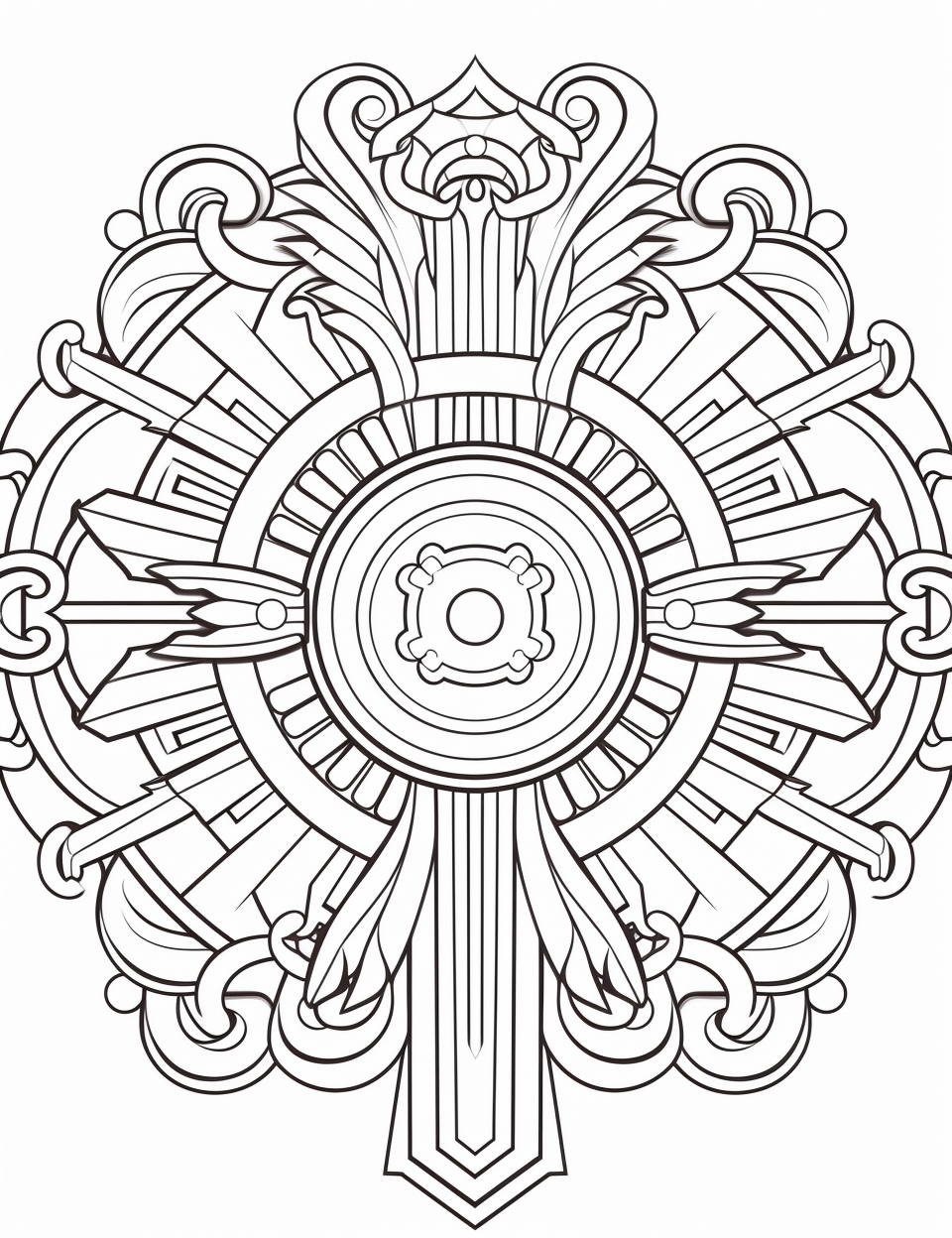 Hermes Mandala Coloring Page