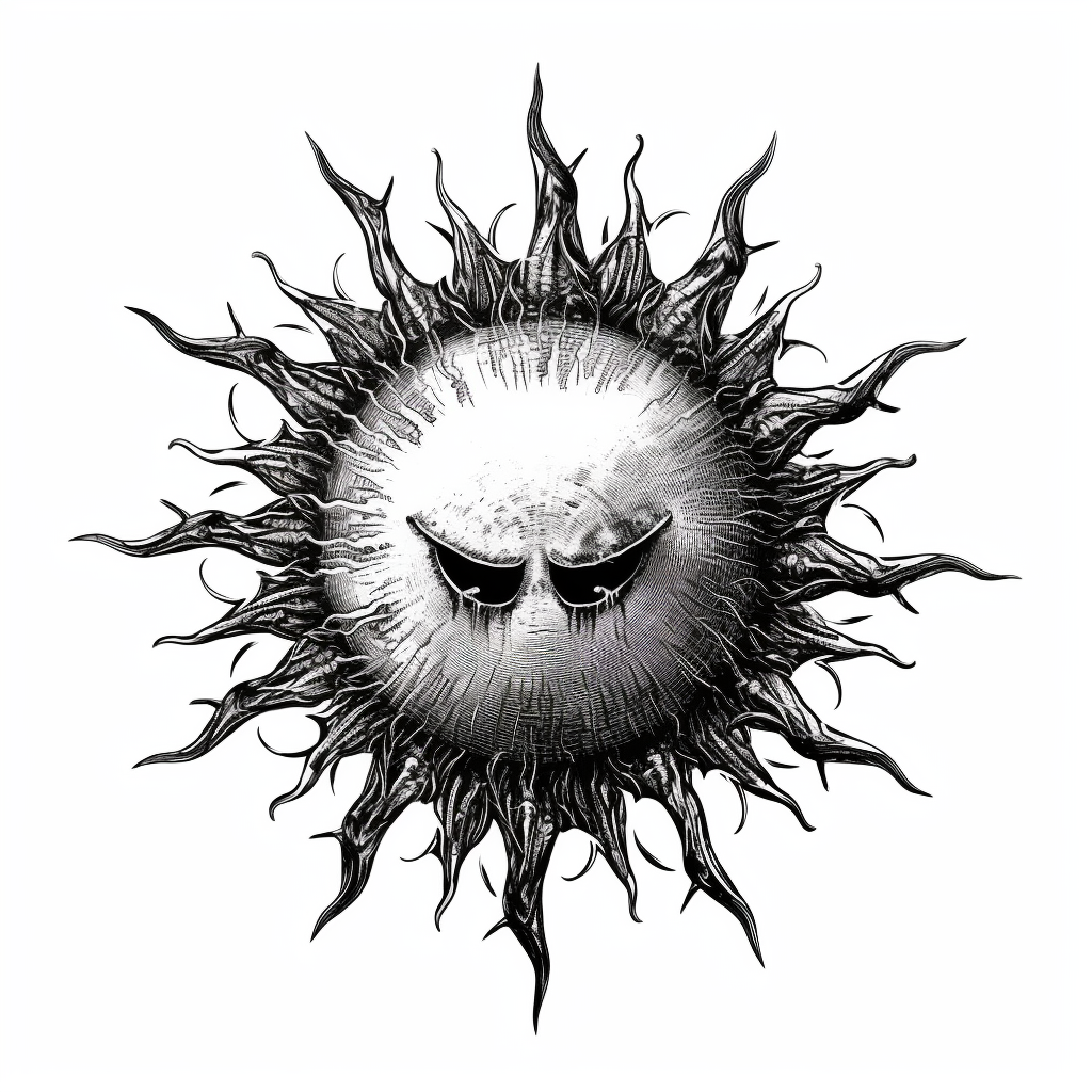 Black and white hermetic sun vector