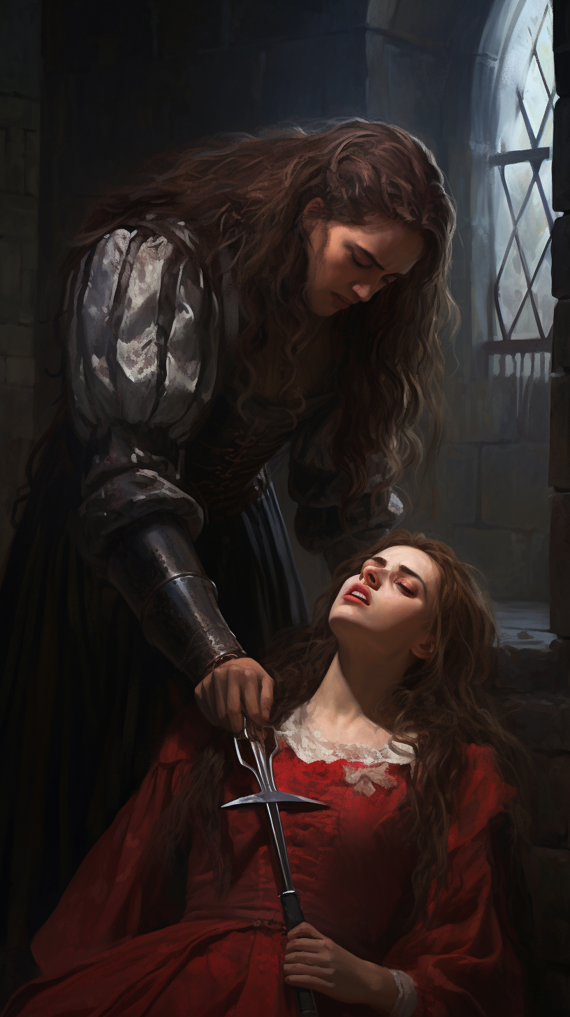 Hermione Granger crying while being tortured