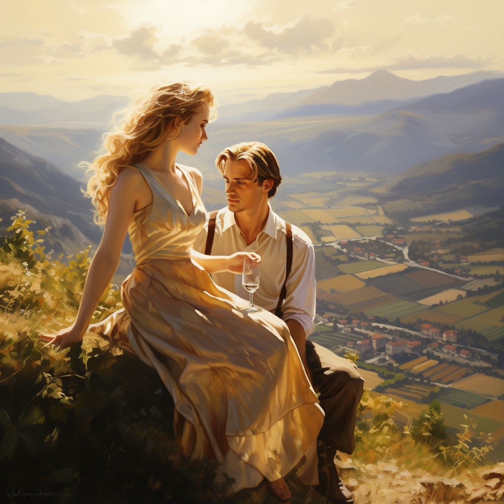 Hermione Granger and Draco Malfoy on a Romantic Hill