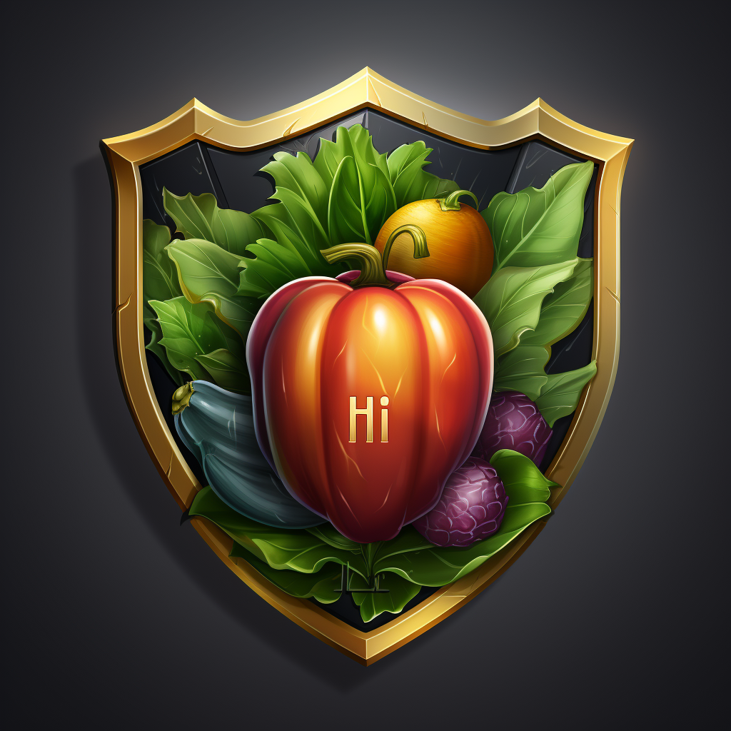 Hero logo shield vegetables