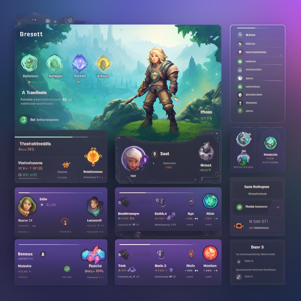 Sleek and simple hero overview UI screen