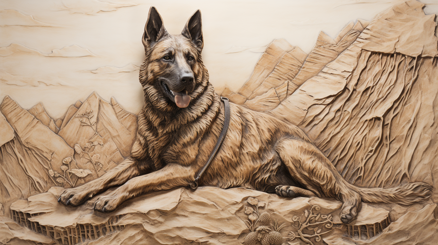 Heroic German Shepherd Dog on Hill