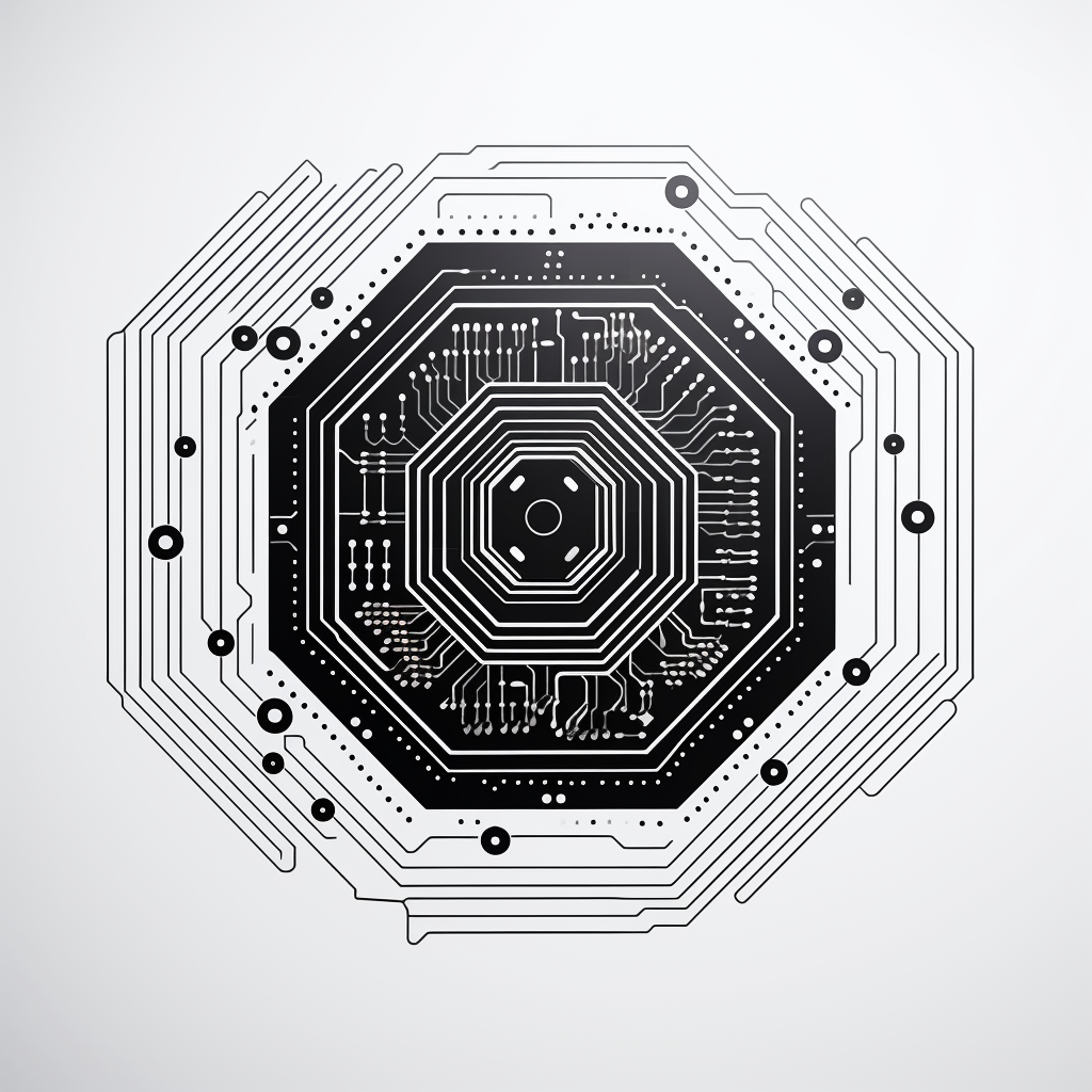 Hexagon Circuit Board Logo Space Bio Future Corporate Tech