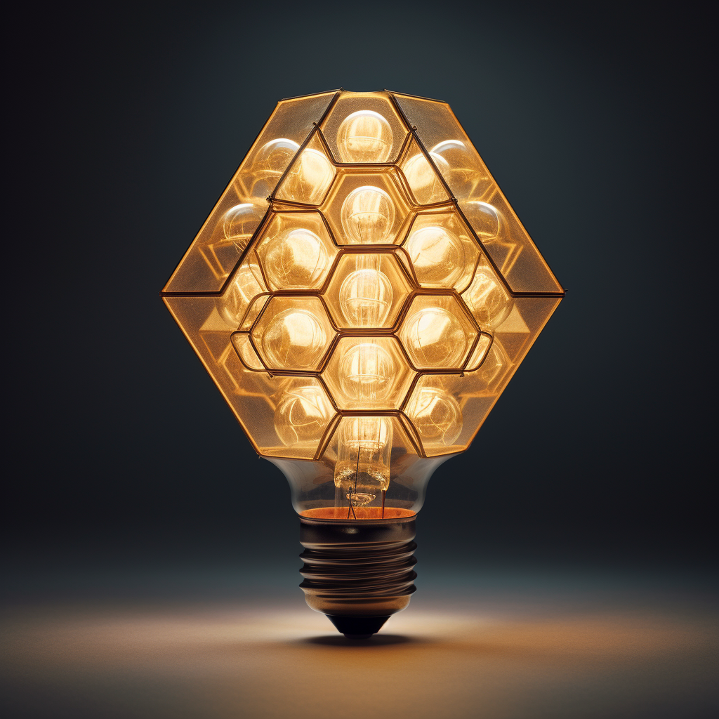 Logo-inspired hexagon lightbulb