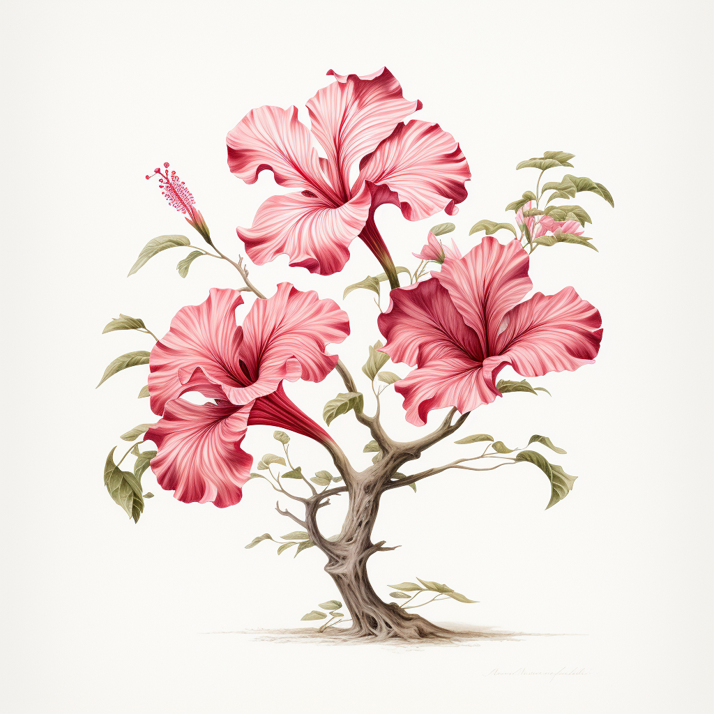 Beautiful hibiscus tree print