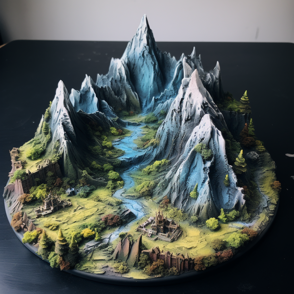 Scenic high elf mountain kingdom