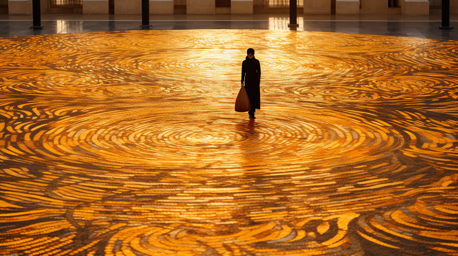 Yellow and Brown Islamic Pattern Paver