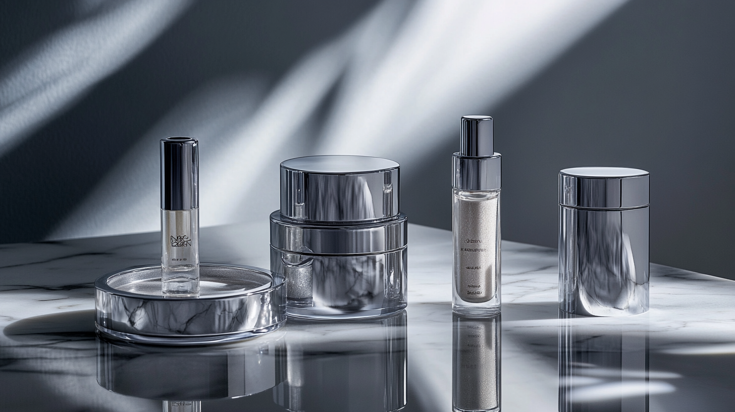 Sleek platinum skincare set containers