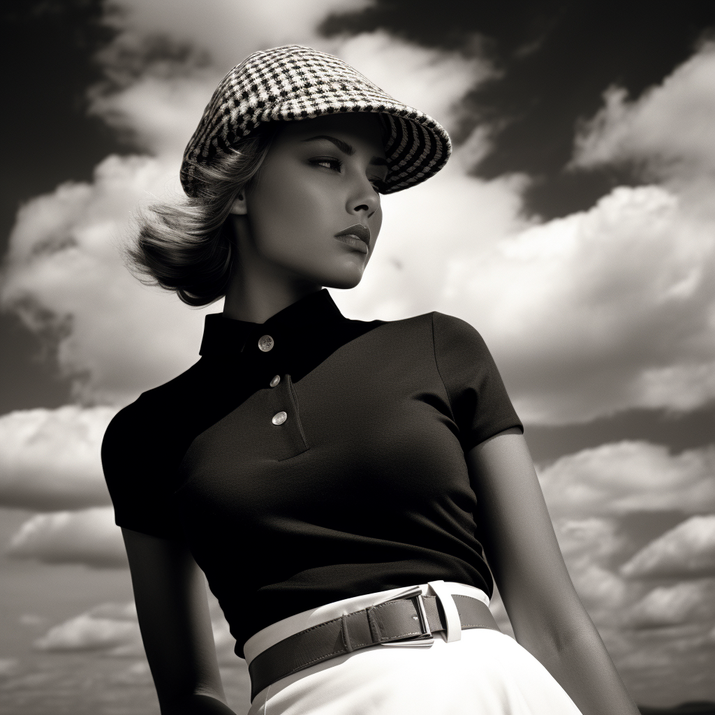 Woman in stylish historic golf attire