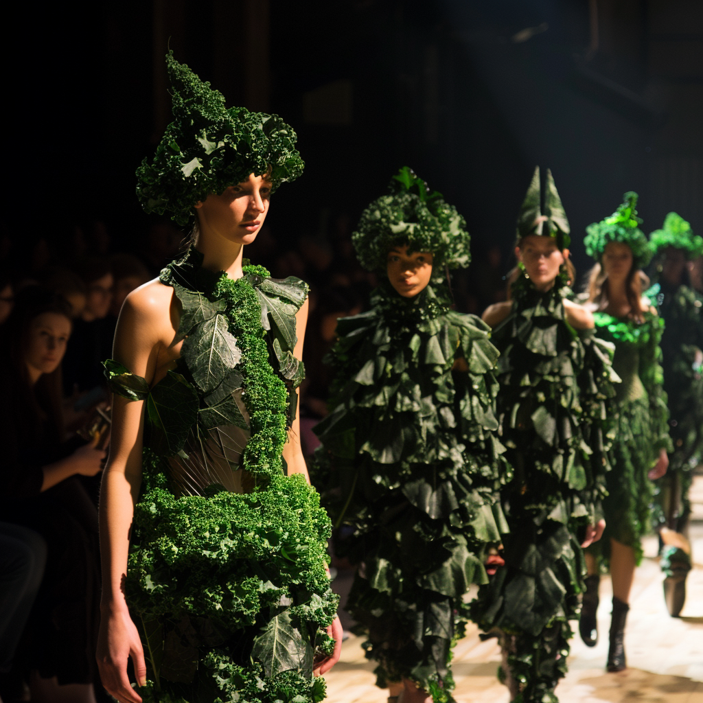 Models in Kale Outfits Runway