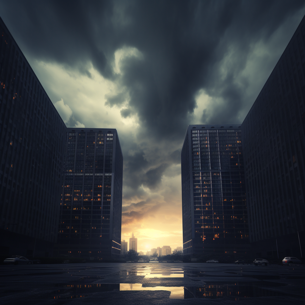 Dark Clouds and High Rise Buildings