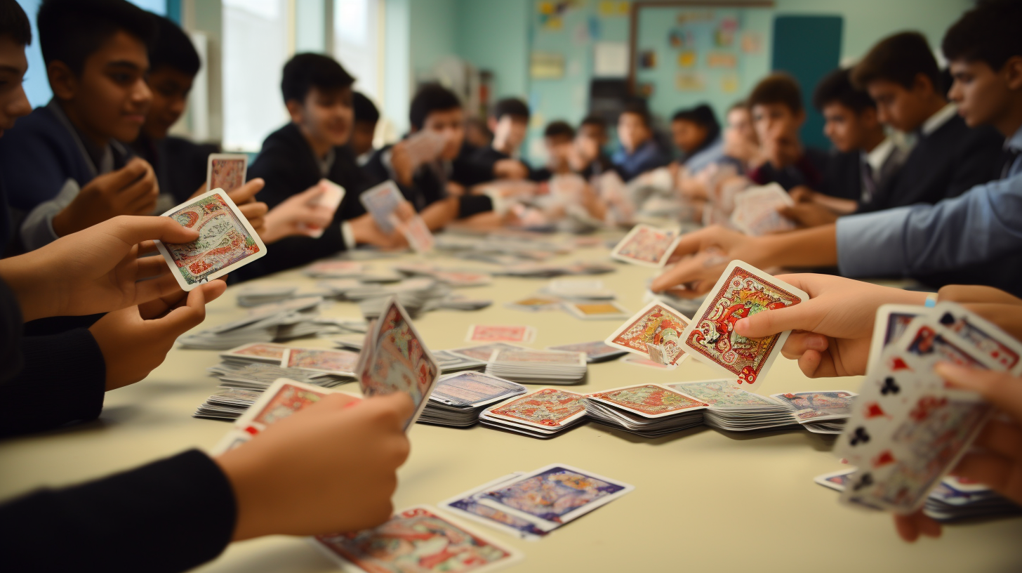 High School Students Playing Matching Game