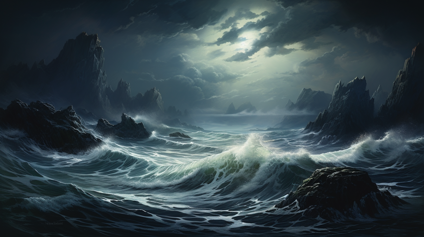 Beautiful high sea ocean landscape