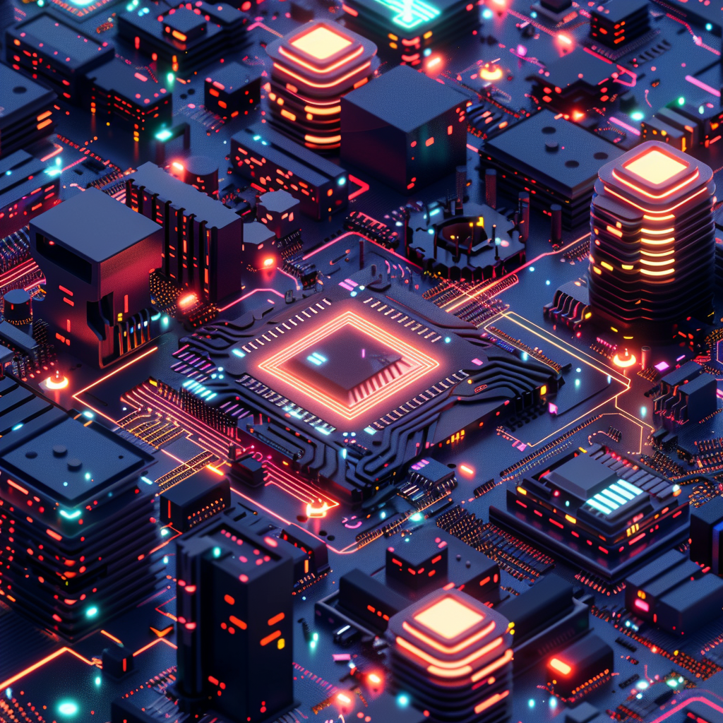 high-tech city CPU network