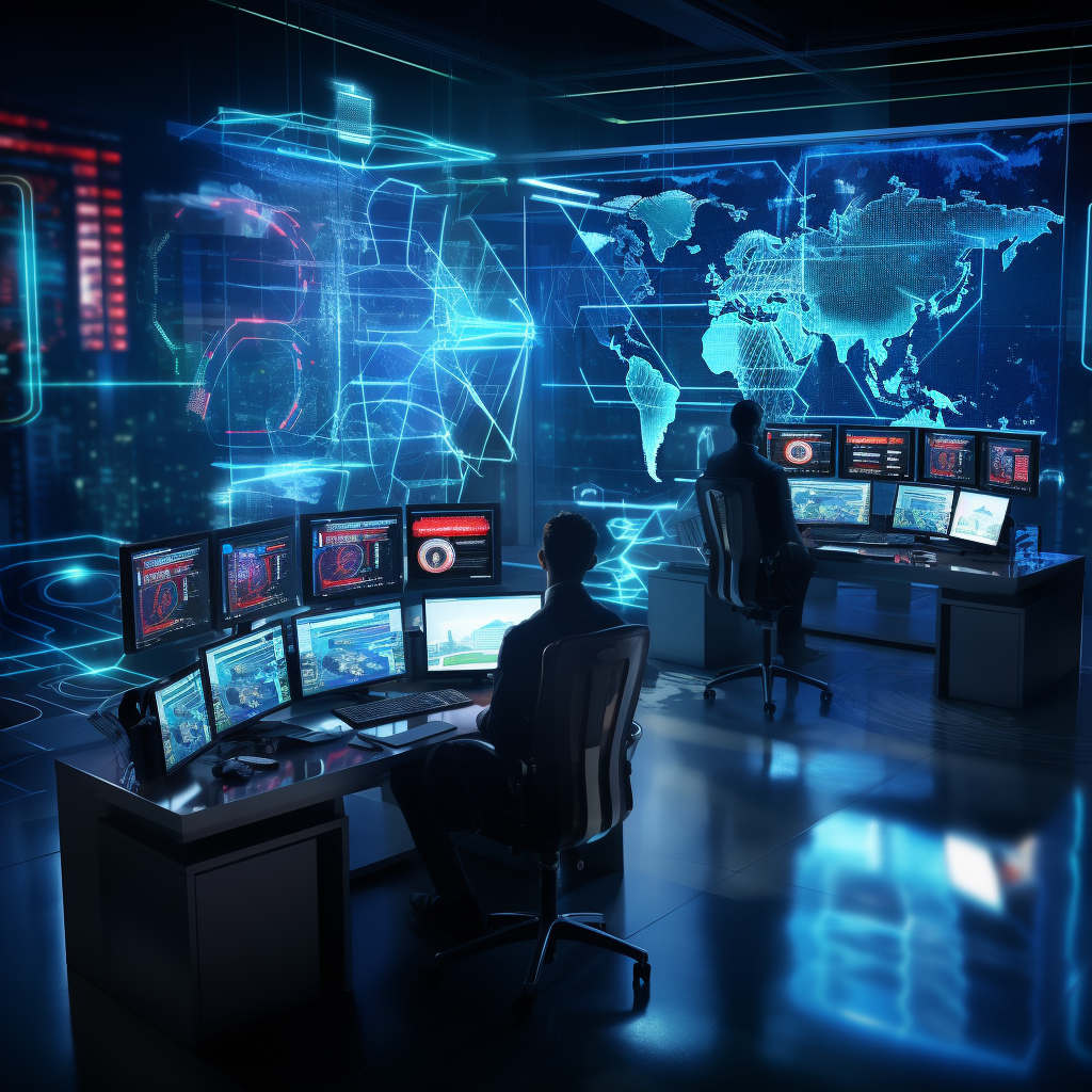 Cybersecurity War Room with Advanced Technology