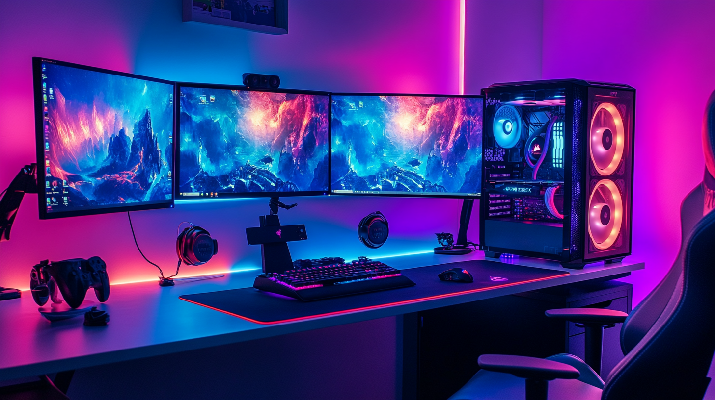 Gaming Setup with RGB Lighting