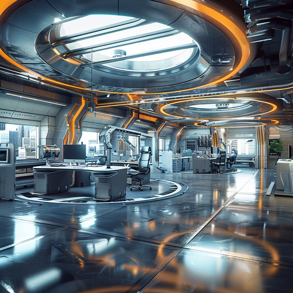 photorealistic high tech office space