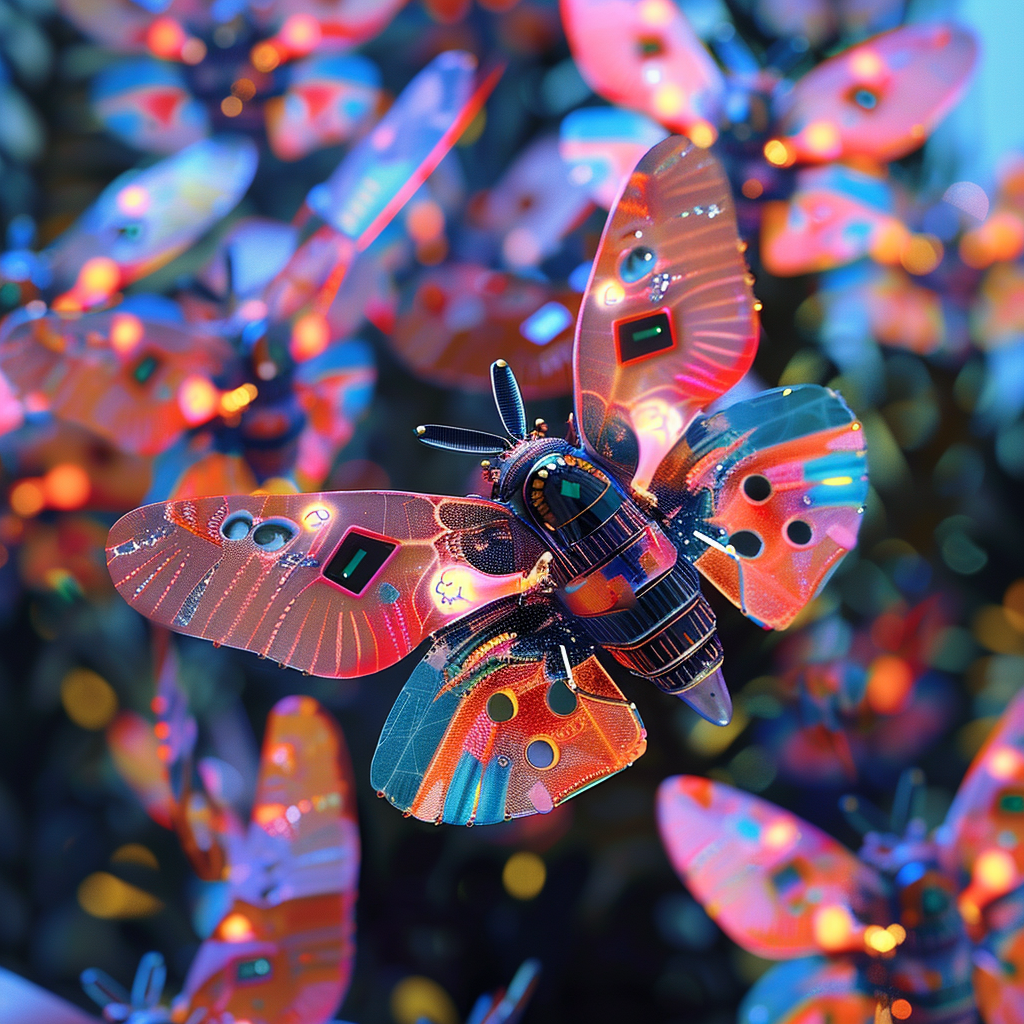 High-Tech Robot Moths in Futuristic Design