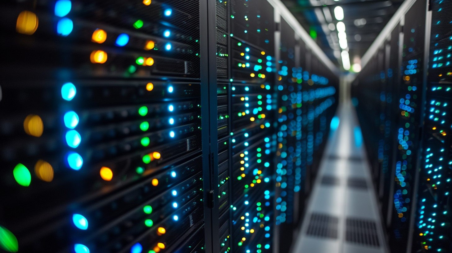 Server Room with Glowing Servers