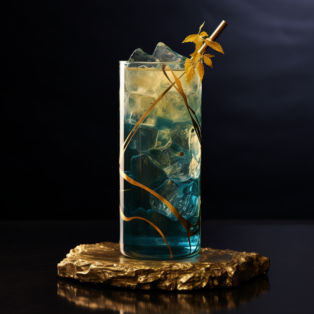 Refreshing highball cocktail with a golden twist