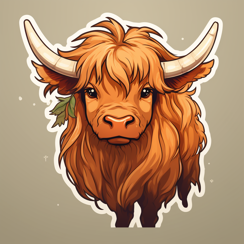 Highland Cow Sticker Set Shonen Anime