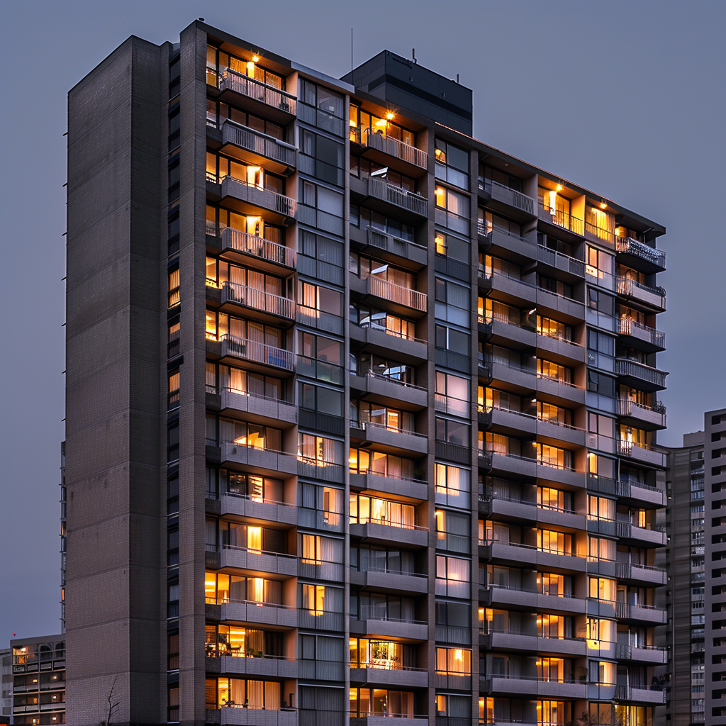 Detailed architecture at twilight