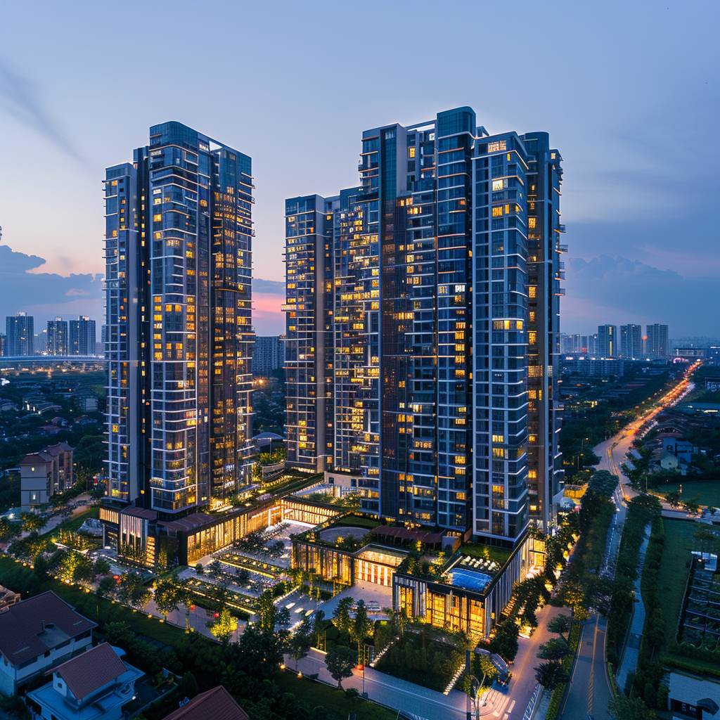 Aerial Photography of Highrise Apartment Complex