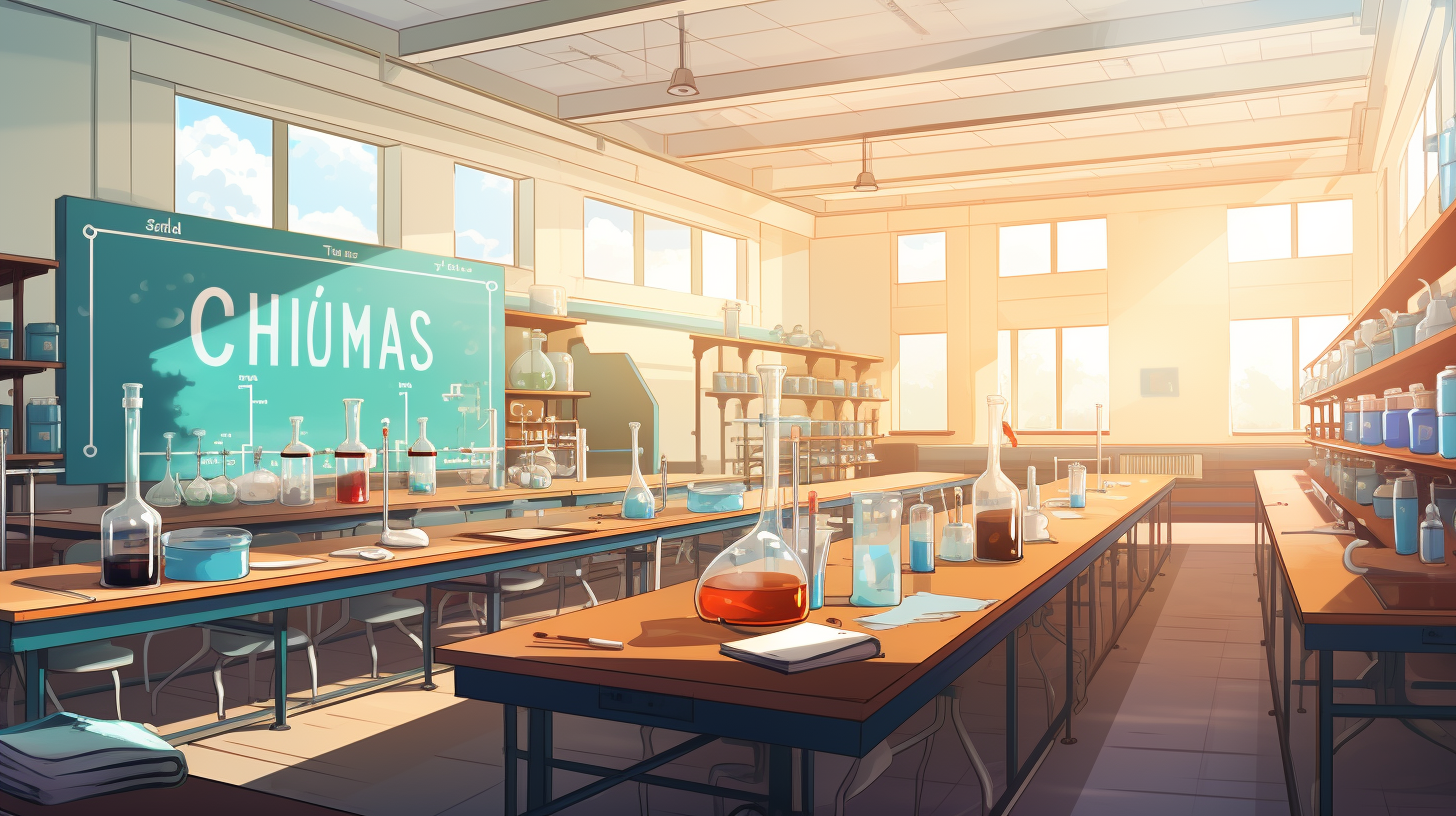 Animated illustrations of high school chemical class