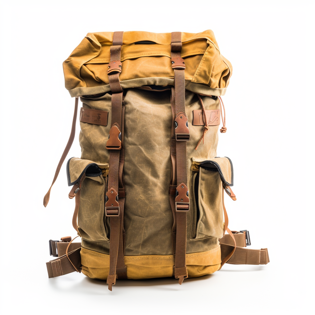 Hiking backpack on white background