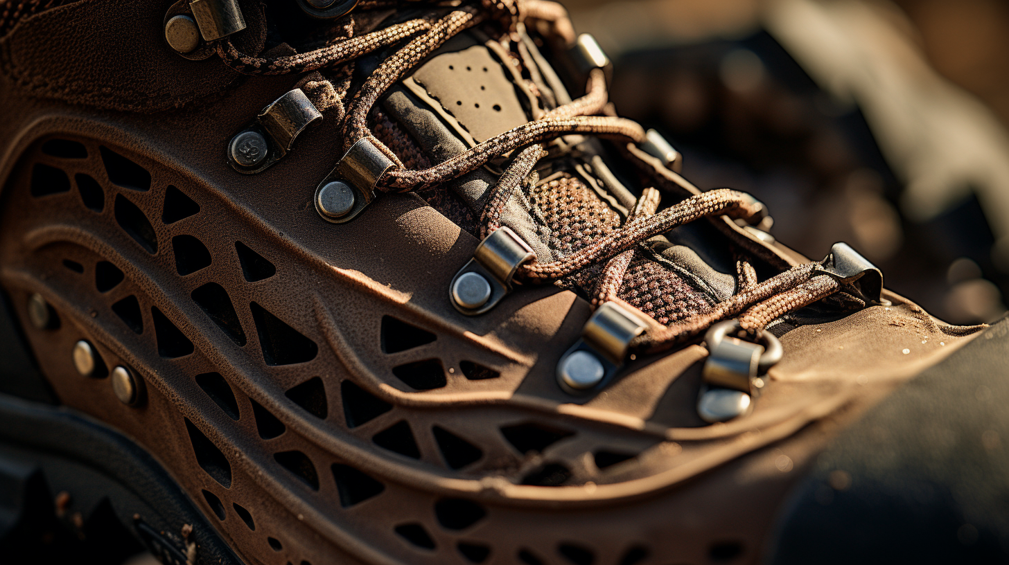 Hiking boot underside closeup