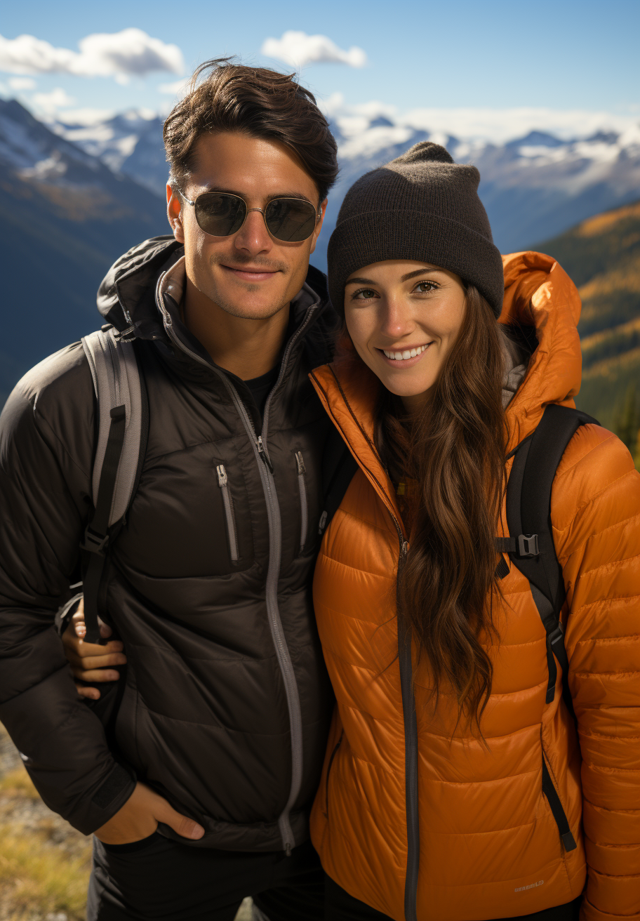 Couple hiking in Canadian Rockies