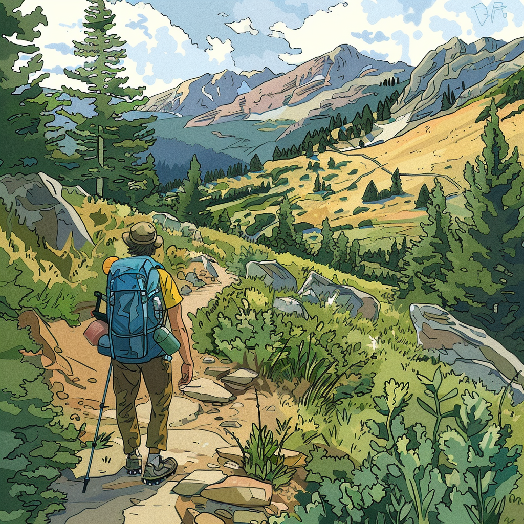 Cartoon Hiking Trail Colorado Image