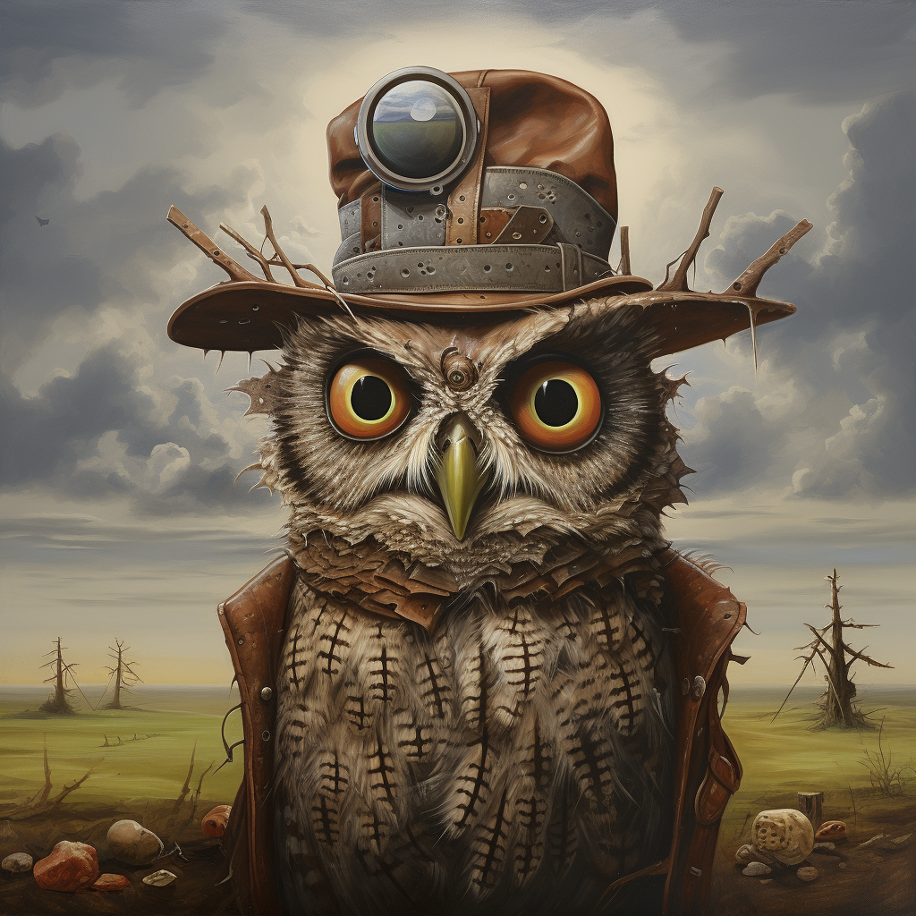 Quirky Hillbilly Owl in Picar Style