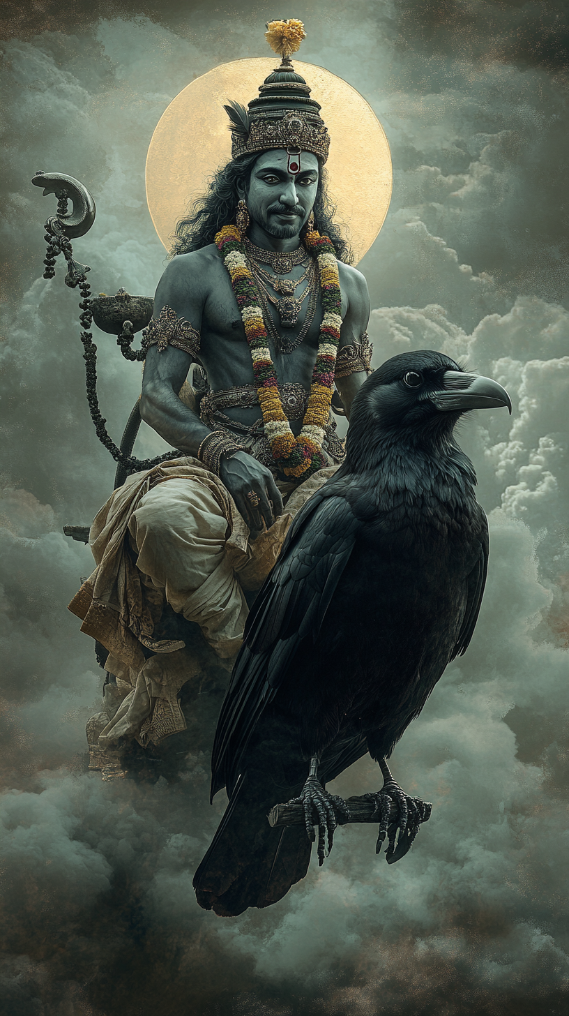 Shani Dev riding black crow