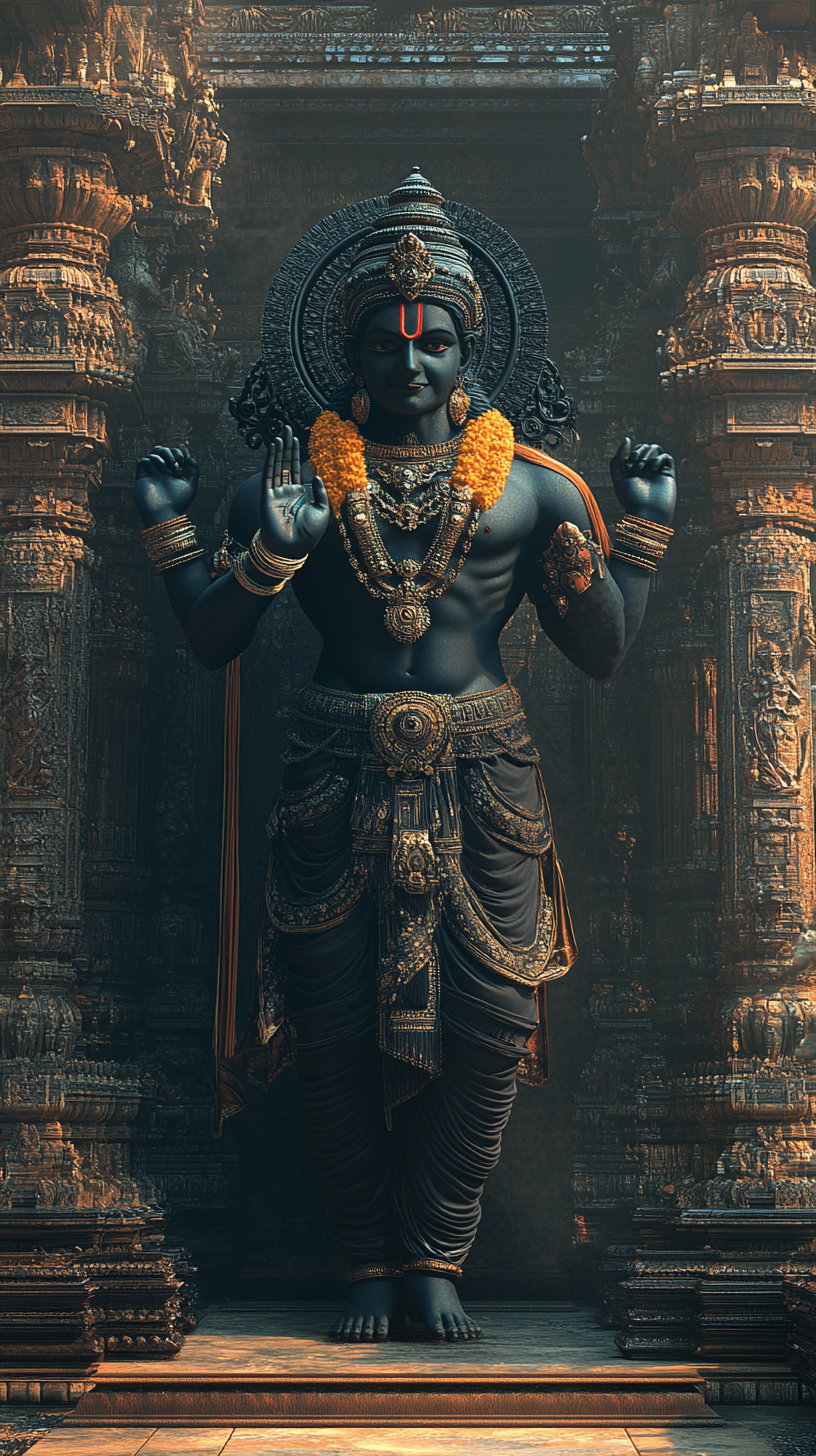 Hindu God Shani Dev Ornate Temple