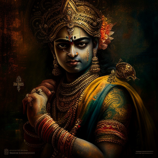 Beautiful Hindu Lord Krishna in Full Body