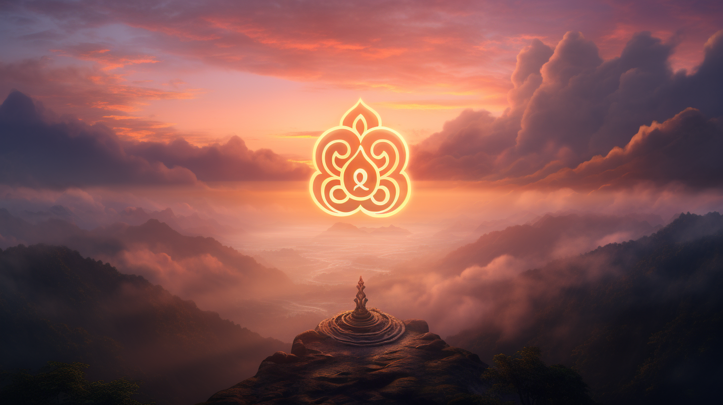 Hindu OM Symbol Sunrise