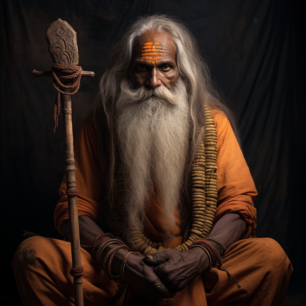 Hindu sage holding an axe