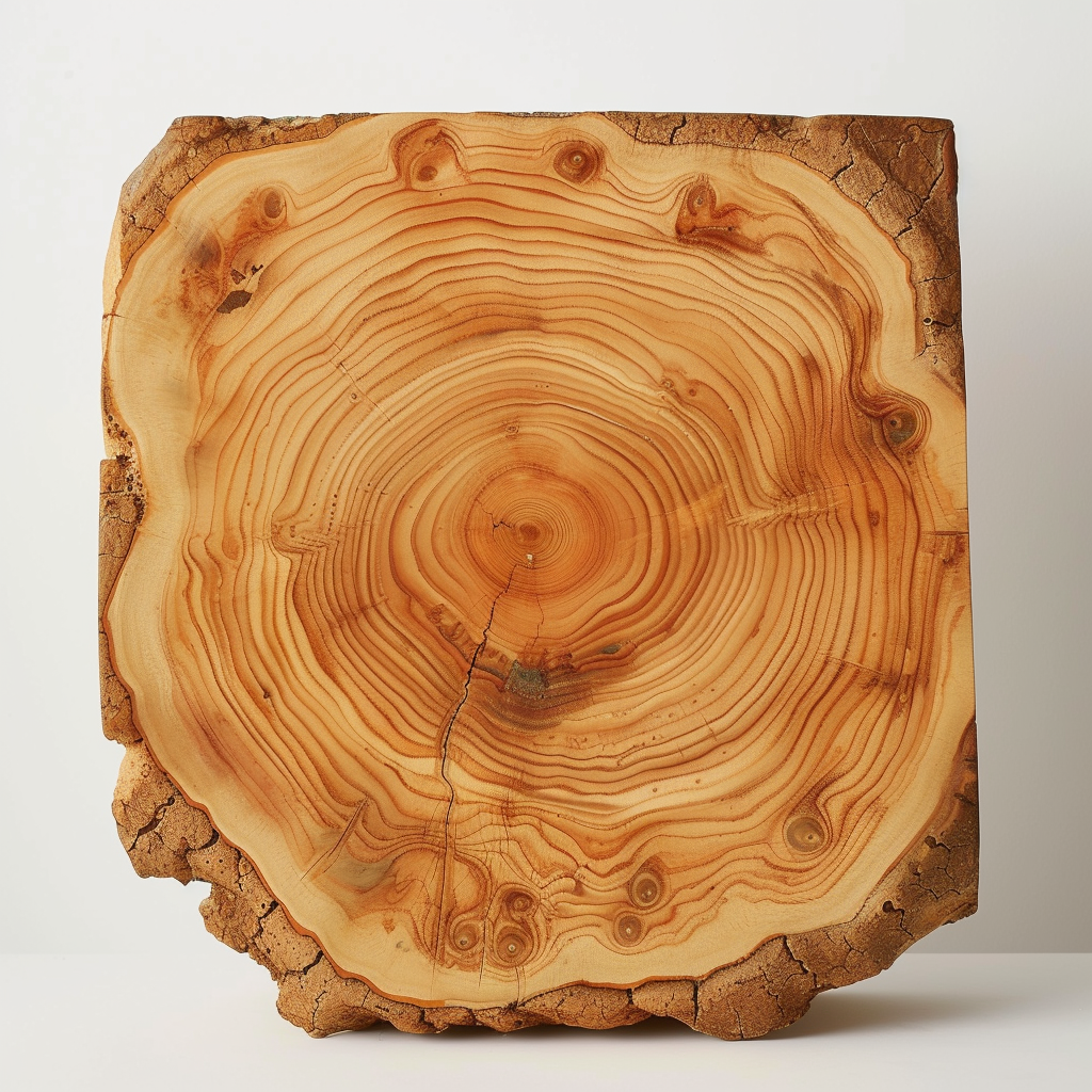 Hinoki Wood Cross Section White Background