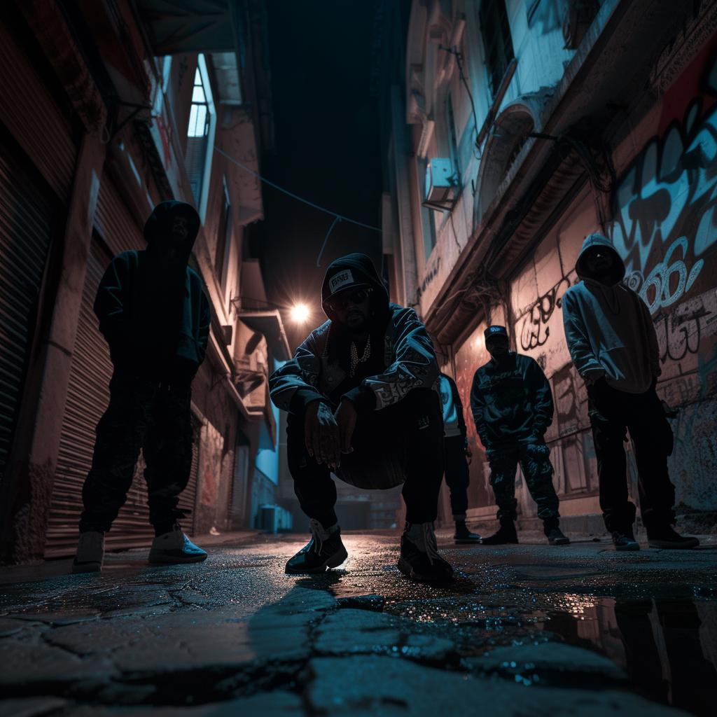 Hip Hop Artists in Dark Alley