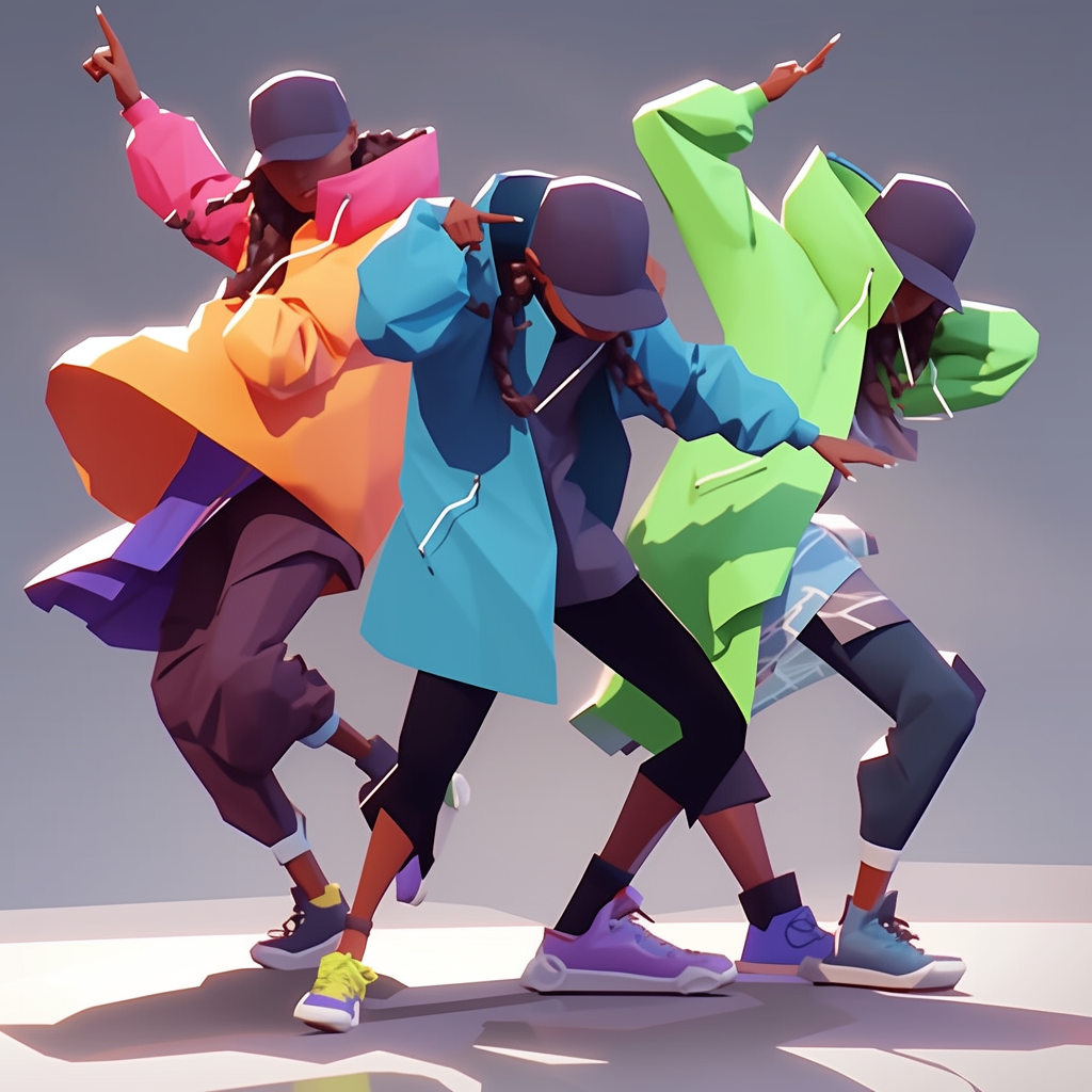 Hip-hop dance characters animation