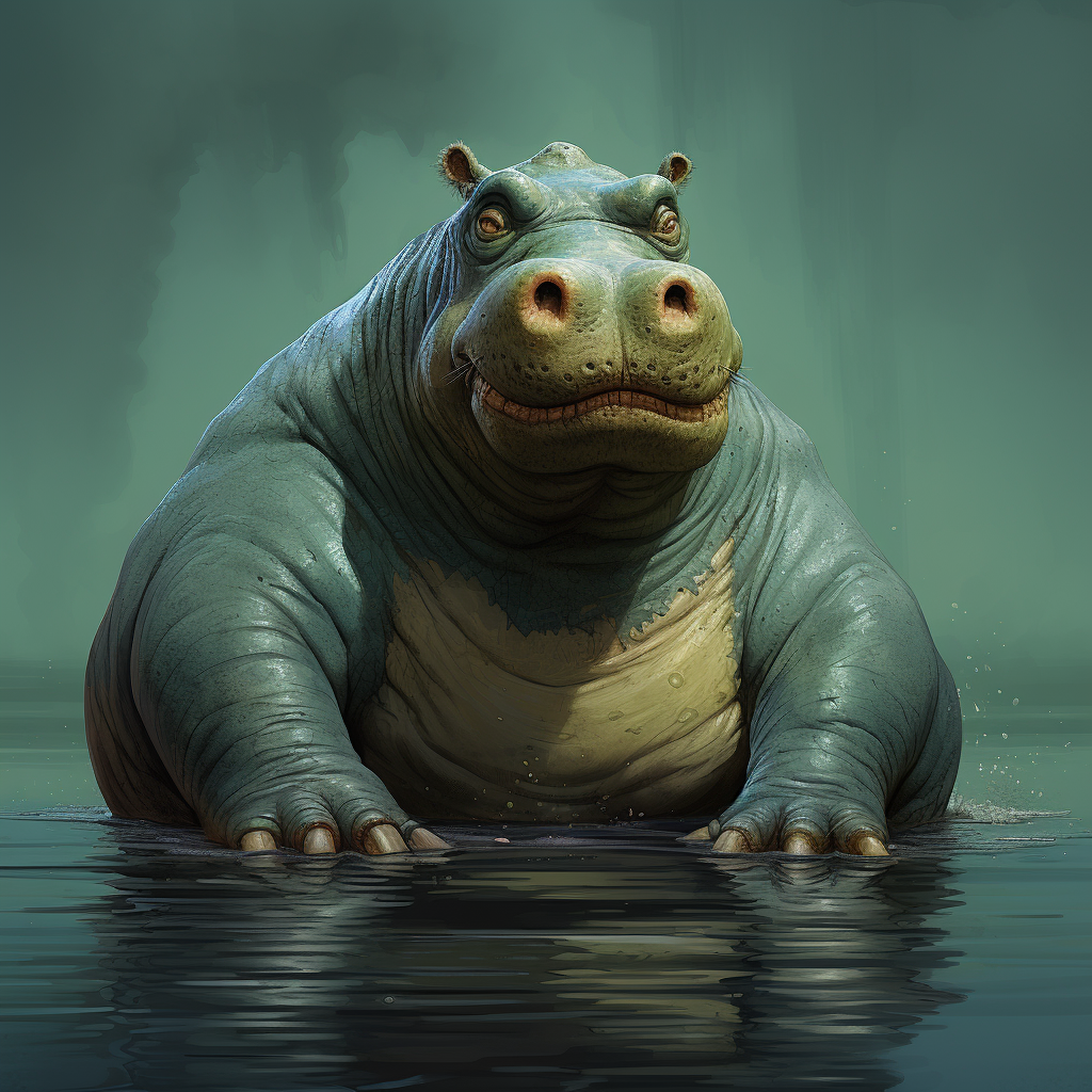 Hippopotamus in nature