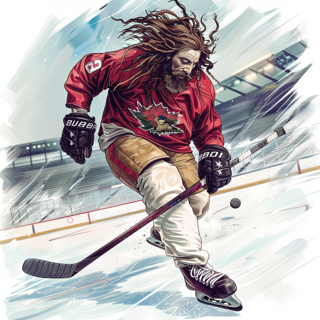 Hippy Jesus Hockey Design Image