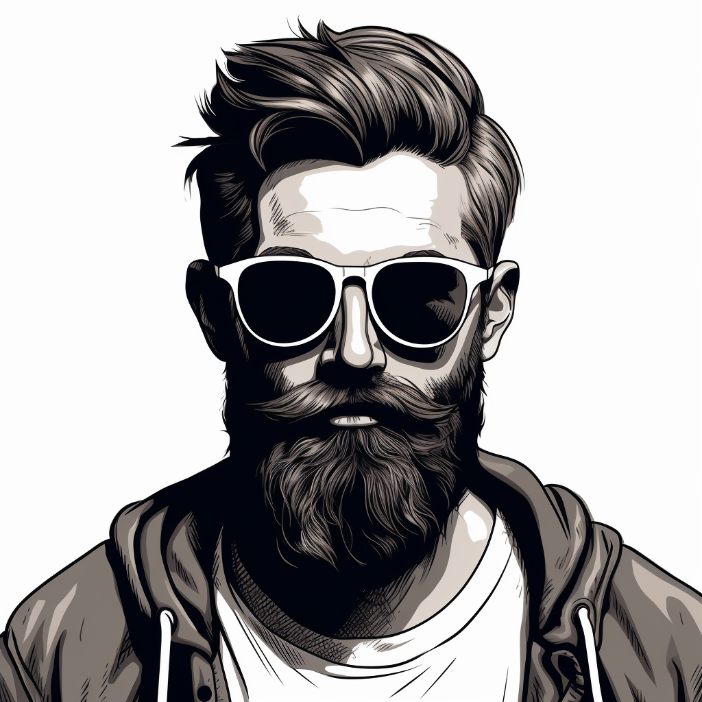 Hipster sunglasses line art