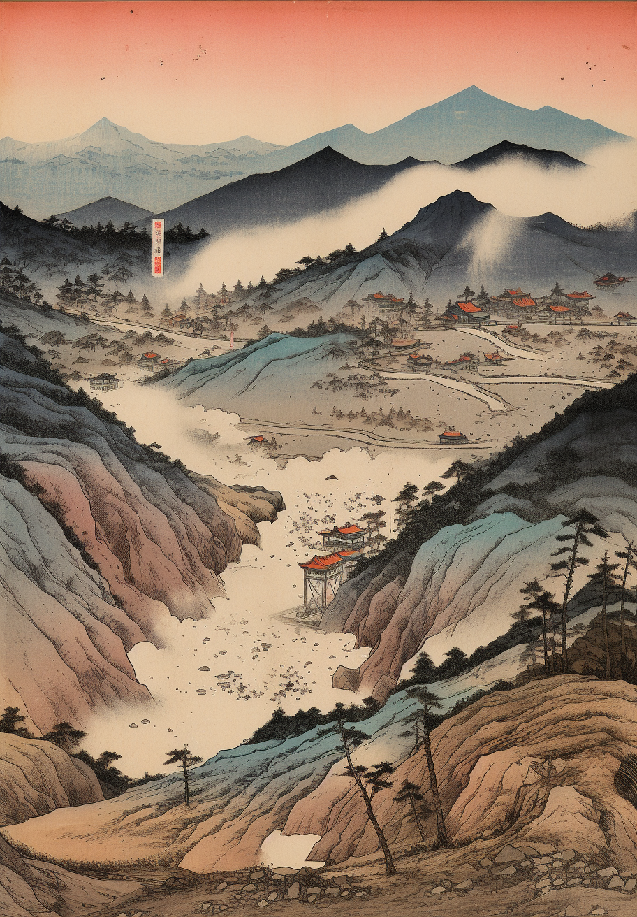 Hiroshige's beautiful quarry barren land