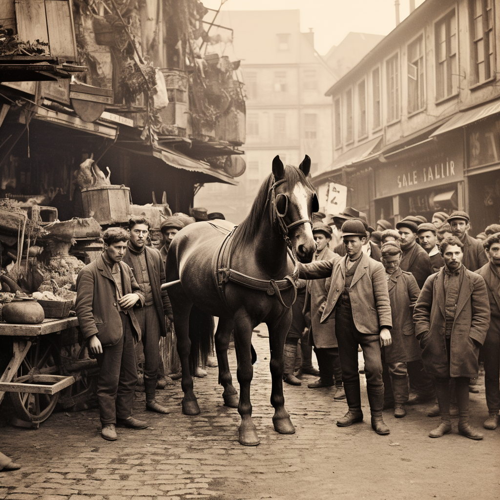 Historic newspaper horse market